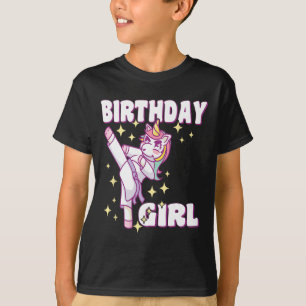 Verjaardag Karate Eenhoorn Meisje T-shirt