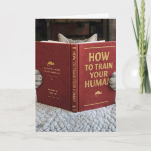 Verjaardag Kat Leest Een Boek Over Het Trainen Van Kaart