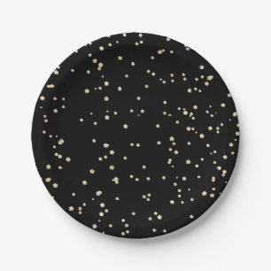 Verjaardag kind Black Gold Glitter Papieren Bordje
