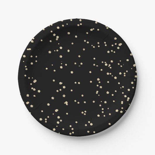 Verjaardag kind Black Gold Glitter Papieren Bordje (Voorkant)