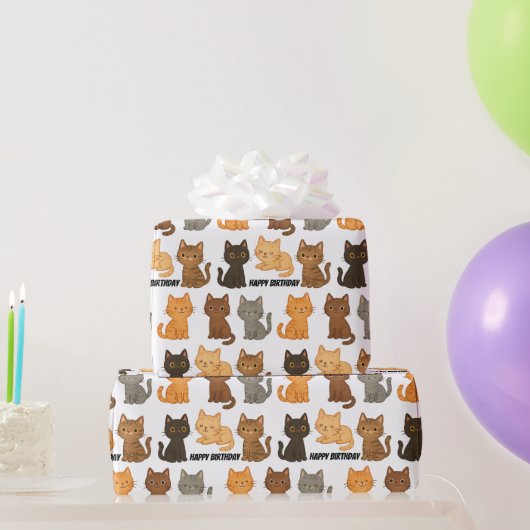 Verjaardag Kitten Collectie Cadeaupapier (Feestgeschenken)