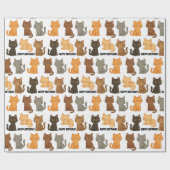 Verjaardag Kitten Collectie Cadeaupapier (Vlak)