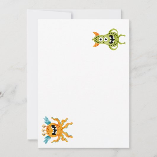 Verjaardag Kleine Monster Bedankkaart (Achterkant)