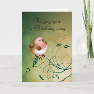 Verjaardag kleine vogel voor elke gelegenheid kaar kaart