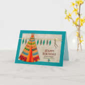 Verjaardag, kleinzoon, Amerikaanse Indiaanse tipi Kaart (Gele Bloem)