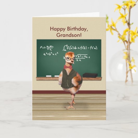 Verjaardag, kleinzoon, Baby Bird,  Kaart (Gele Bloem)