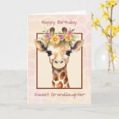 Verjaardag Kleinzoon Zoete Safari Jungle Giraffe Kaart (Gele Bloem)