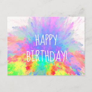 Verjaardag Kleur Barst Regenboog Abstract Briefkaart