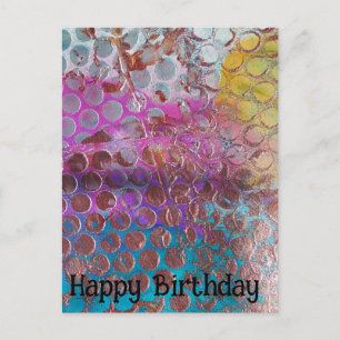 Verjaardag Kleurrijke Abstracte Stippen Briefkaart