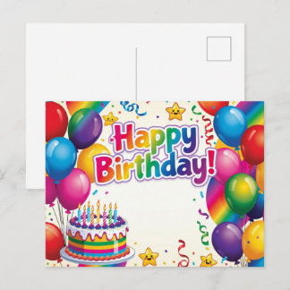 Verjaardag kleurrijke ballonnen briefkaart
