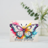 Verjaardag Kleurrijke Mooie Vlinder Briefkaart (Staand voorkant)