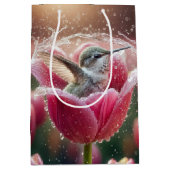Verjaardag kolibrie in een tulp medium cadeauzakje (Voorkant)