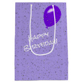 Verjaardag kolibrie spetterend in een iris medium cadeauzakje (Achterkant)