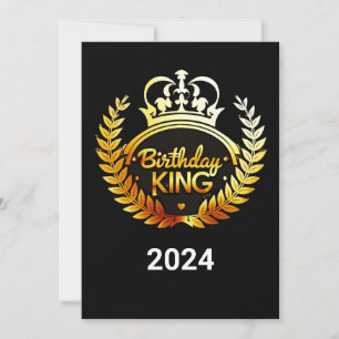 Verjaardag Koning 2024 Gouden Kroon Adult Bday Par Bedankkaart