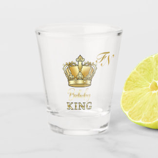 Verjaardag Koning Gouden Kroon Luxe Monogram Shot Glas