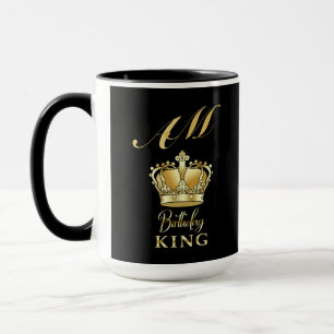 Verjaardag Koning Gouden Kroon Royale Monogram Lux Mok