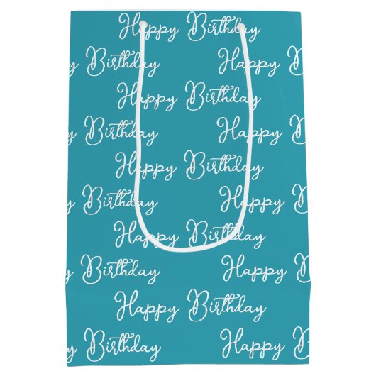 Verjaardag Koningin Anne's Kant In Aqua Mason Jar Medium Cadeauzakje (Achterkant)