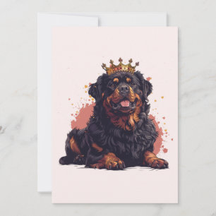 Verjaardag Koninklijke Rottweiler Hond Koningin Kr Kaart