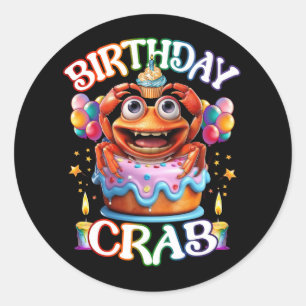 Verjaardag krab eigenaar kreeg krab verjaardagsfee ronde sticker