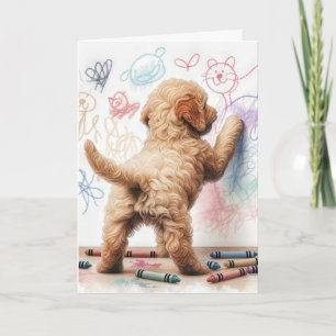 Verjaardag Labradoodle Dog Doodling Kaart