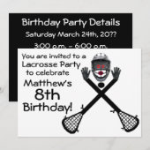 Verjaardag Lacrosse Party Uitnodiging (Voorkant / Achterkant)
