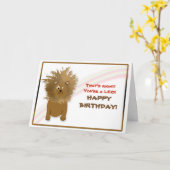 VERJAARDAG - LEEUW - LEEUW - HUMOR KAART (Gele Bloem)