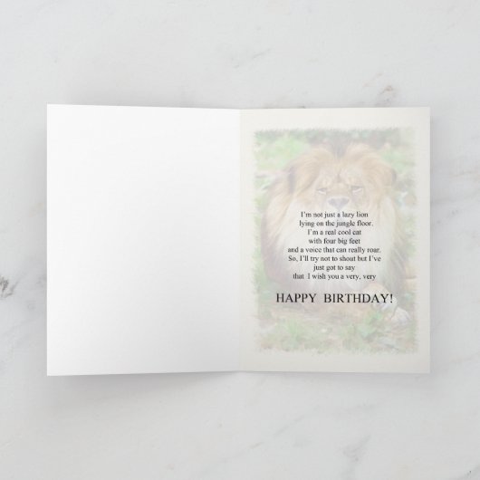 Verjaardag, Leeuw Liegen Kaart (Binnen)