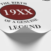 Verjaardag Legend Jaar Monogram Initiaal Naam Vade Cadeaupapier (Hoek)