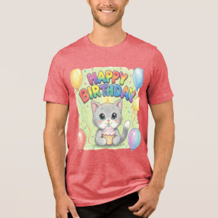 "Verjaardag Leuk Kat T-Shirt Ontwerp"
