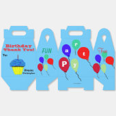 Verjaardag leuke ballonnen dank je naam bedankdoosjes (Ongevouwen)