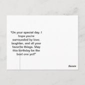 Verjaardag Liefde Briefkaart (Achterkant)