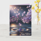 Verjaardag Lilacs en Dewdrop Kaart (Gele Bloem)