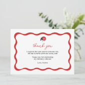 Verjaardag Little Ladybug Bedankt (Staand voorkant)