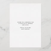 Verjaardag Logo Oranje cadeauvuurwerk toevoegen Folie Uitnodiging (Achterkant)