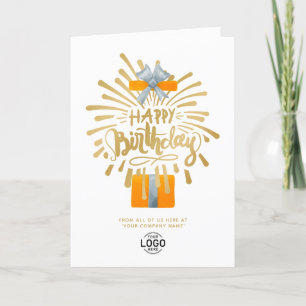 Verjaardag Logo Oranje cadeauvuurwerk toevoegen Kaart