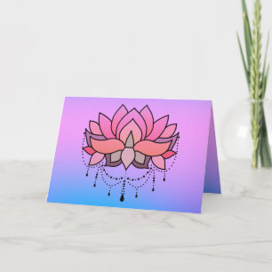 Verjaardag Lotus Roze Blauw Rustig Motivatie Kaart