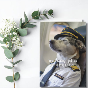 Verjaardag Luchtvaartmaatschappij Piloot Hond Vlie Kaart