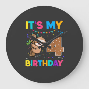 Verjaardag Luiaard 4 jaar oud 4de Verjaardag Luiaa Grote Klok