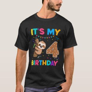 Verjaardag Luiaard 4 jaar oud 4de Verjaardag Luiaa T-shirt