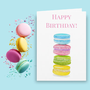 Verjaardag Macarons Kleurenpotlood Tekening Kaart