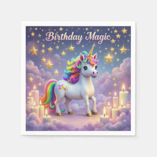 Verjaardag Magic poster Whimsical eenhoorn kinder Servet