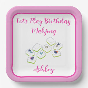 Verjaardag Mahjong PERSONALIZE Papieren Bordje