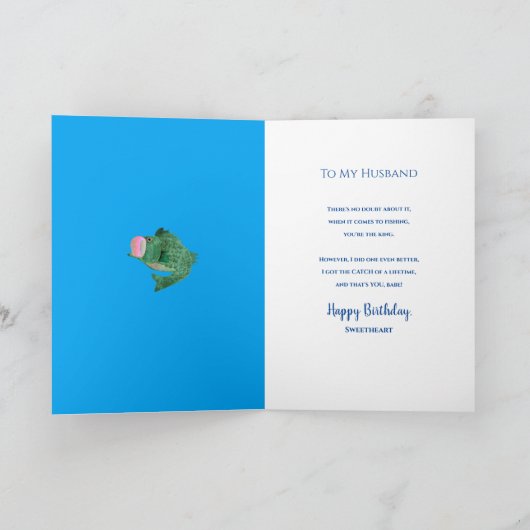 Verjaardag man Hij vangt levenslange grote vis Kaart (Binnen)