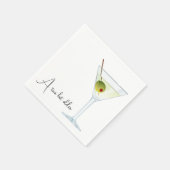 Verjaardag Martini op wit Servet (Hoek)