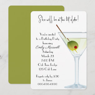 Verjaardag Martini Party op wit Kaart
