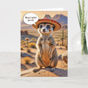 Verjaardag Meerkat met een sombrero Kaart