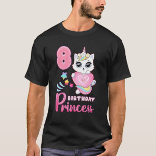 Verjaardag Meisje 8 Jaar Oud Leuke Kat Eenhoorn Me T-shirt