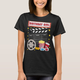Verjaardag Meisje Crew Film Nacht Thema Matching P T-shirt