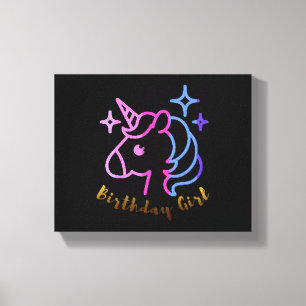 Verjaardag meisje eenhoorn eenhoorn eenhoorn cadea canvas afdruk