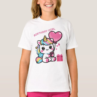 Verjaardag Meisje Eenhoorn T-Shirt Magische Eenhoo